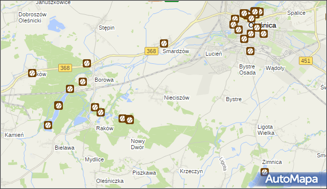 mapa Nieciszów, Nieciszów na mapie Targeo