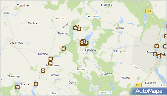 mapa Niepołcko, Niepołcko na mapie Targeo