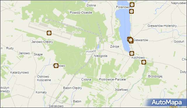 mapa Niezgoda gmina Słupca, Niezgoda gmina Słupca na mapie Targeo