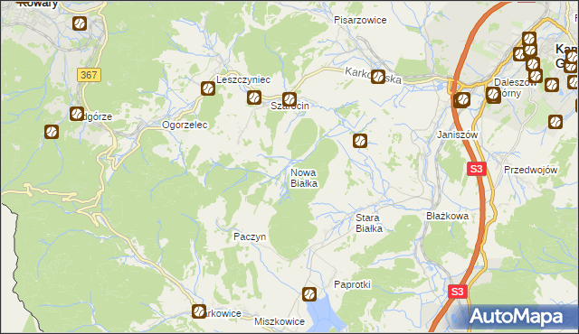 mapa Nowa Białka, Nowa Białka na mapie Targeo