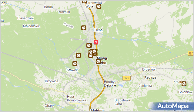 mapa Nowa Dęba, Nowa Dęba na mapie Targeo