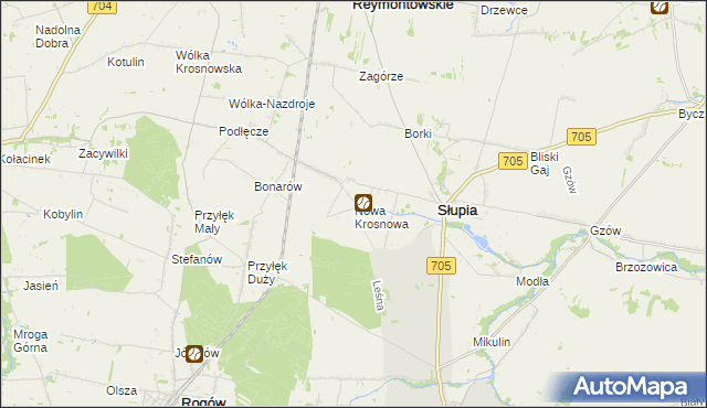 mapa Nowa Krosnowa, Nowa Krosnowa na mapie Targeo