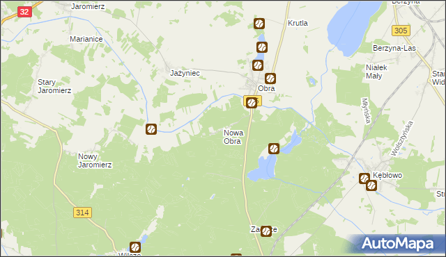 mapa Nowa Obra gmina Wolsztyn, Nowa Obra gmina Wolsztyn na mapie Targeo
