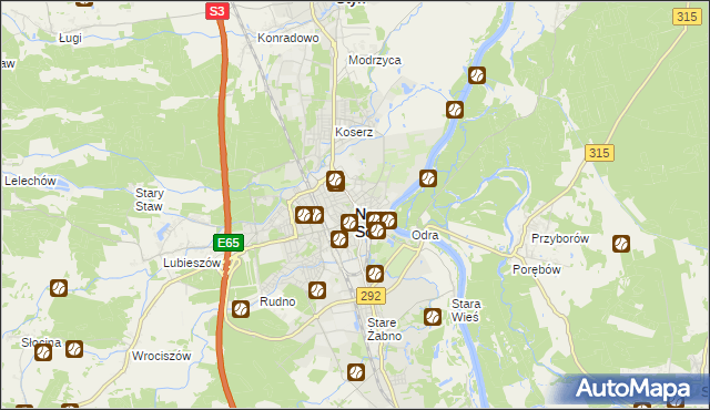 mapa Nowa Sól, Nowa Sól na mapie Targeo