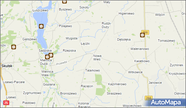 mapa Nowa Wieś gmina Piotrków Kujawski, Nowa Wieś gmina Piotrków Kujawski na mapie Targeo
