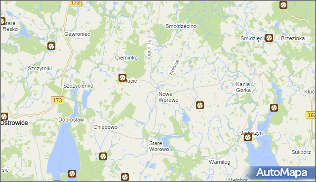 mapa Nowe Worowo, Nowe Worowo na mapie Targeo