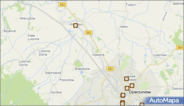mapa Nowizna gmina Dzierżoniów, Nowizna gmina Dzierżoniów na mapie Targeo