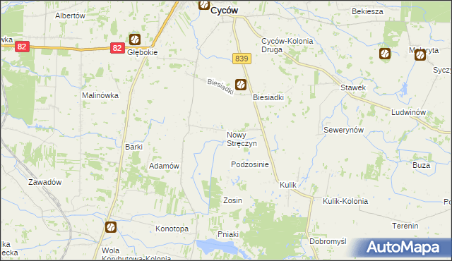 mapa Nowy Stręczyn, Nowy Stręczyn na mapie Targeo