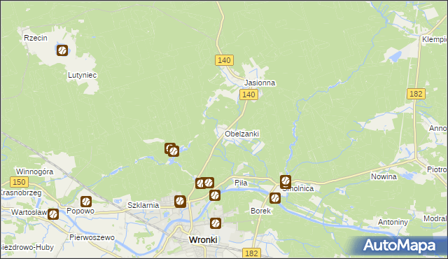 mapa Obelzanki, Obelzanki na mapie Targeo