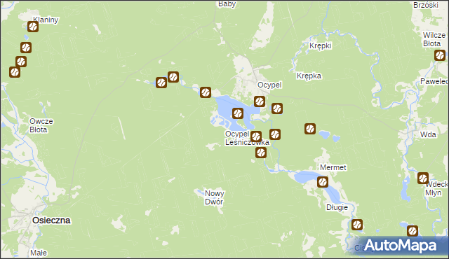 mapa Ocypel Leśniczówka, Ocypel Leśniczówka na mapie Targeo