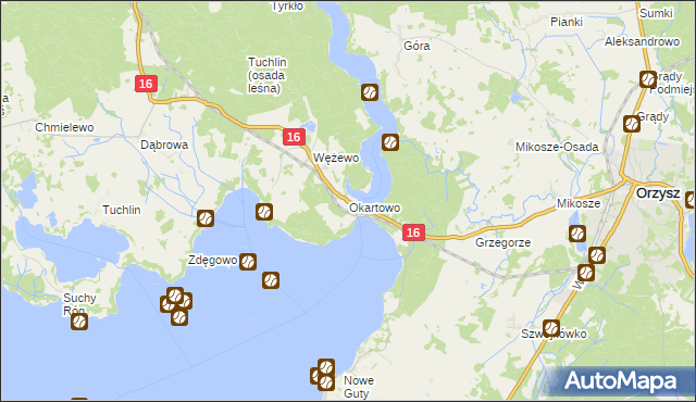mapa Okartowo, Okartowo na mapie Targeo