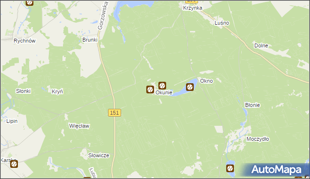 mapa Okunie, Okunie na mapie Targeo