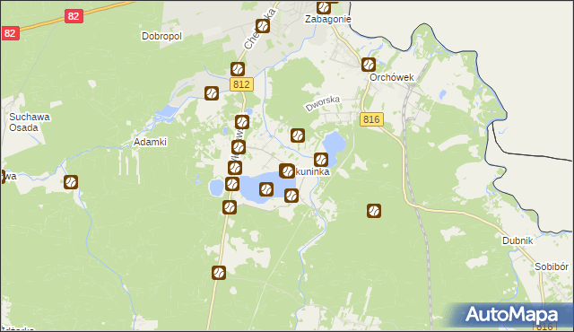 mapa Okuninka, Okuninka na mapie Targeo