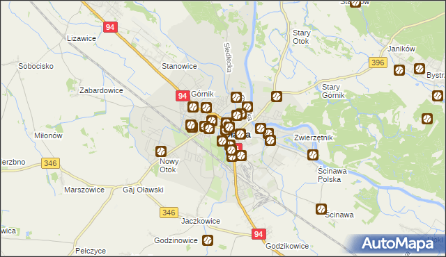 mapa Oława, Oława na mapie Targeo