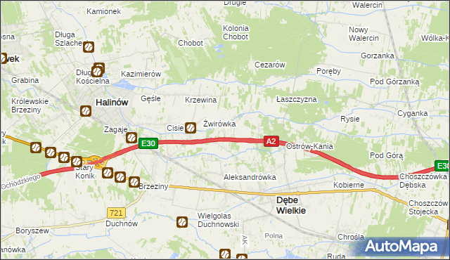 mapa Olesin gmina Dębe Wielkie, Olesin gmina Dębe Wielkie na mapie Targeo