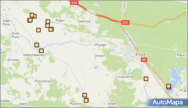 mapa Olimpin, Olimpin na mapie Targeo