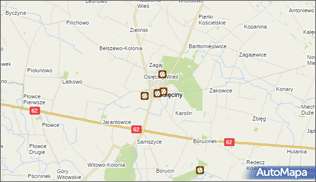 mapa Osięciny, Osięciny na mapie Targeo