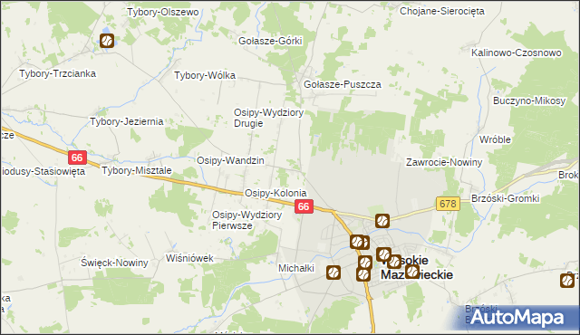 mapa Osipy-Lepertowizna, Osipy-Lepertowizna na mapie Targeo