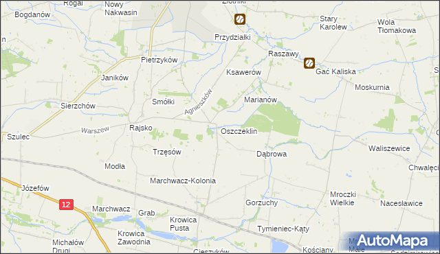 mapa Oszczeklin, Oszczeklin na mapie Targeo