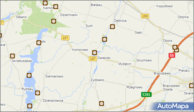mapa Owieczki gmina Łubowo, Owieczki gmina Łubowo na mapie Targeo
