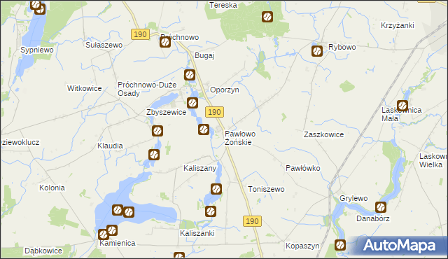 mapa Pawłowo Żońskie, Pawłowo Żońskie na mapie Targeo