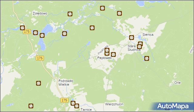 mapa Pepłówek, Pepłówek na mapie Targeo