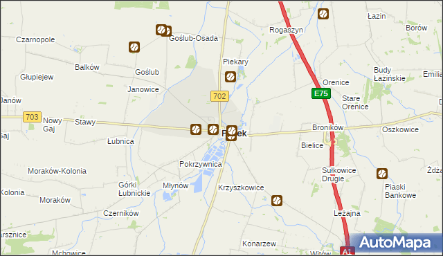 mapa Piątek powiat łęczycki, Piątek powiat łęczycki na mapie Targeo