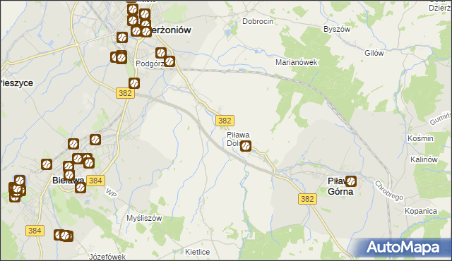 mapa Piława Dolna, Piława Dolna na mapie Targeo