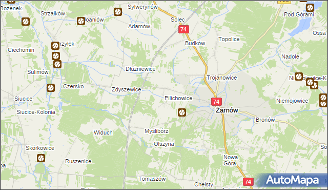 mapa Pilichowice, Pilichowice na mapie Targeo