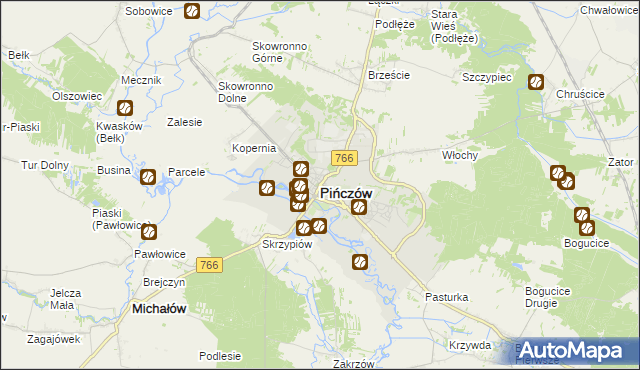 mapa Pińczów, Pińczów na mapie Targeo