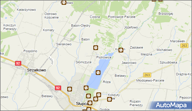 mapa Piotrowice gmina Słupca, Piotrowice gmina Słupca na mapie Targeo