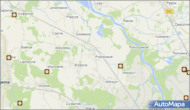 mapa Pisarzowice gmina Miękinia, Pisarzowice gmina Miękinia na mapie Targeo