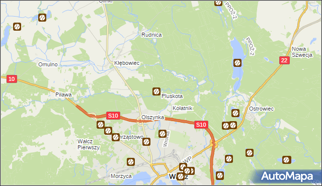 mapa Pluskota, Pluskota na mapie Targeo