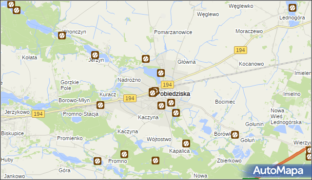 mapa Pobiedziska, Pobiedziska na mapie Targeo