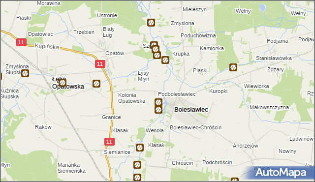 mapa Podbolesławiec, Podbolesławiec na mapie Targeo