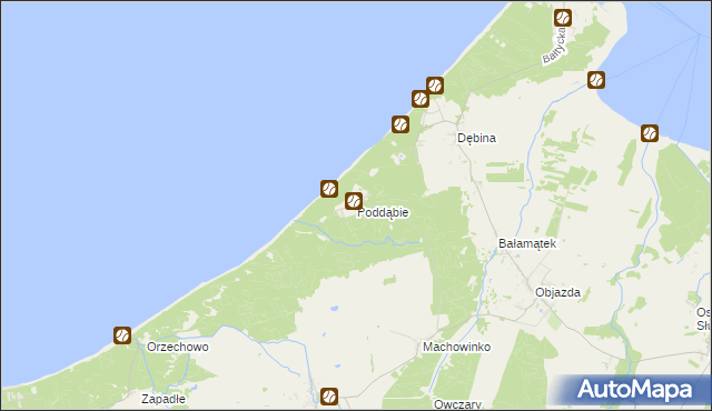 mapa Poddąbie, Poddąbie na mapie Targeo