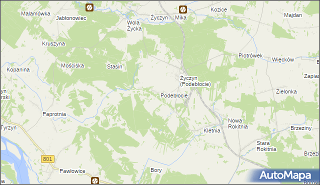 mapa Podebłocie, Podebłocie na mapie Targeo