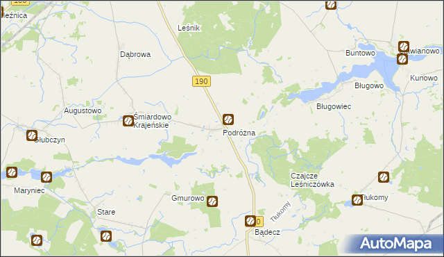 mapa Podróżna, Podróżna na mapie Targeo