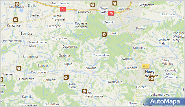 mapa Pogwizdów gmina Bochnia, Pogwizdów gmina Bochnia na mapie Targeo