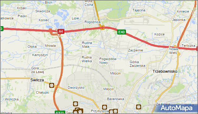 mapa Pogwizdów Nowy, Pogwizdów Nowy na mapie Targeo