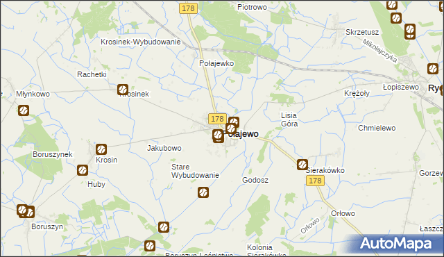 mapa Połajewo powiat czarnkowsko-trzcianecki, Połajewo powiat czarnkowsko-trzcianecki na mapie Targeo