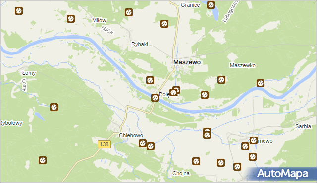 mapa Połęcko gmina Maszewo, Połęcko gmina Maszewo na mapie Targeo
