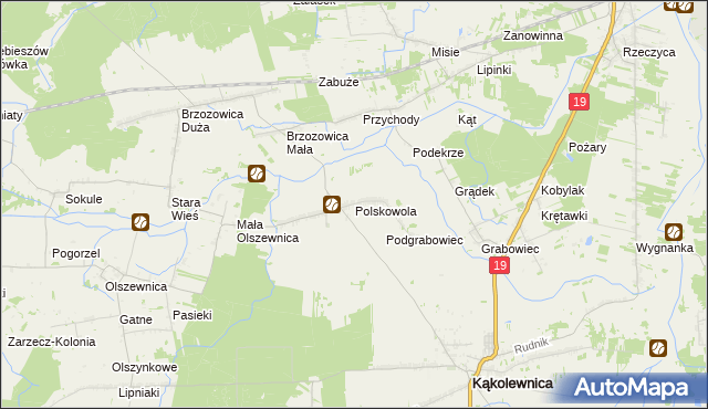 mapa Polskowola, Polskowola na mapie Targeo