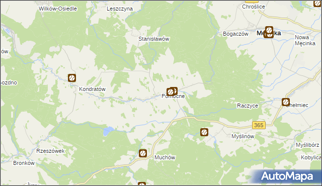mapa Pomocne, Pomocne na mapie Targeo