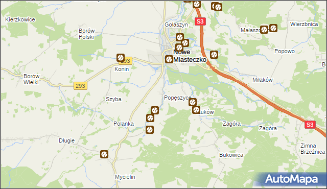 mapa Popęszyce, Popęszyce na mapie Targeo