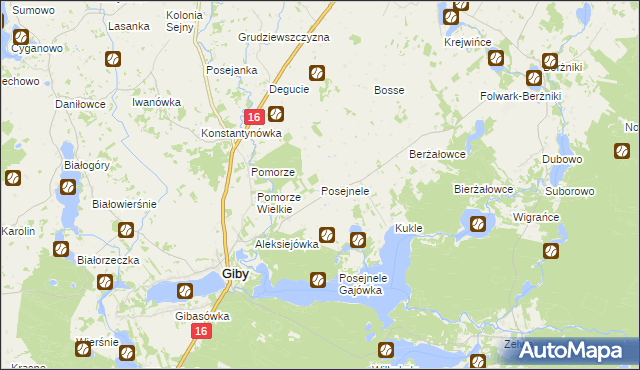mapa Posejnele, Posejnele na mapie Targeo