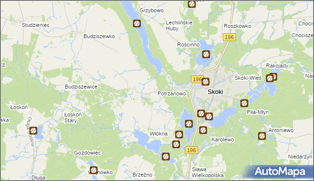 mapa Potrzanowo, Potrzanowo na mapie Targeo