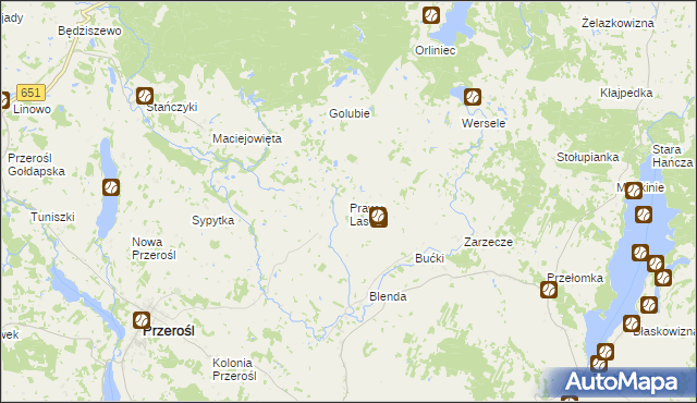 mapa Prawy Las, Prawy Las na mapie Targeo