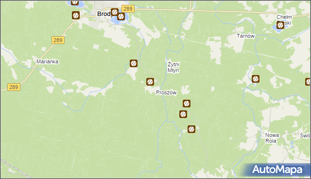 mapa Proszów gmina Brody, Proszów gmina Brody na mapie Targeo