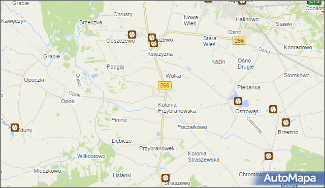 mapa Przybranowo, Przybranowo na mapie Targeo